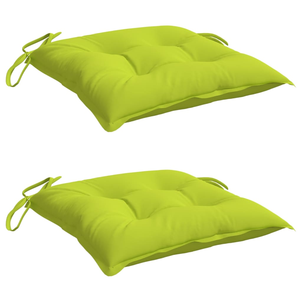 VidaXL Coussins de chaise 2 pcs 40x40x7 cm tissu oxford vert vif