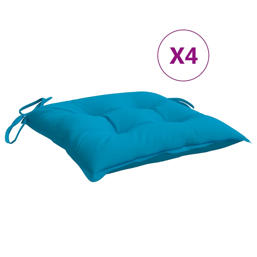Coussins de chaise vidaxl 4 ST 50x50x7 cm Oxford tissu bleu clair