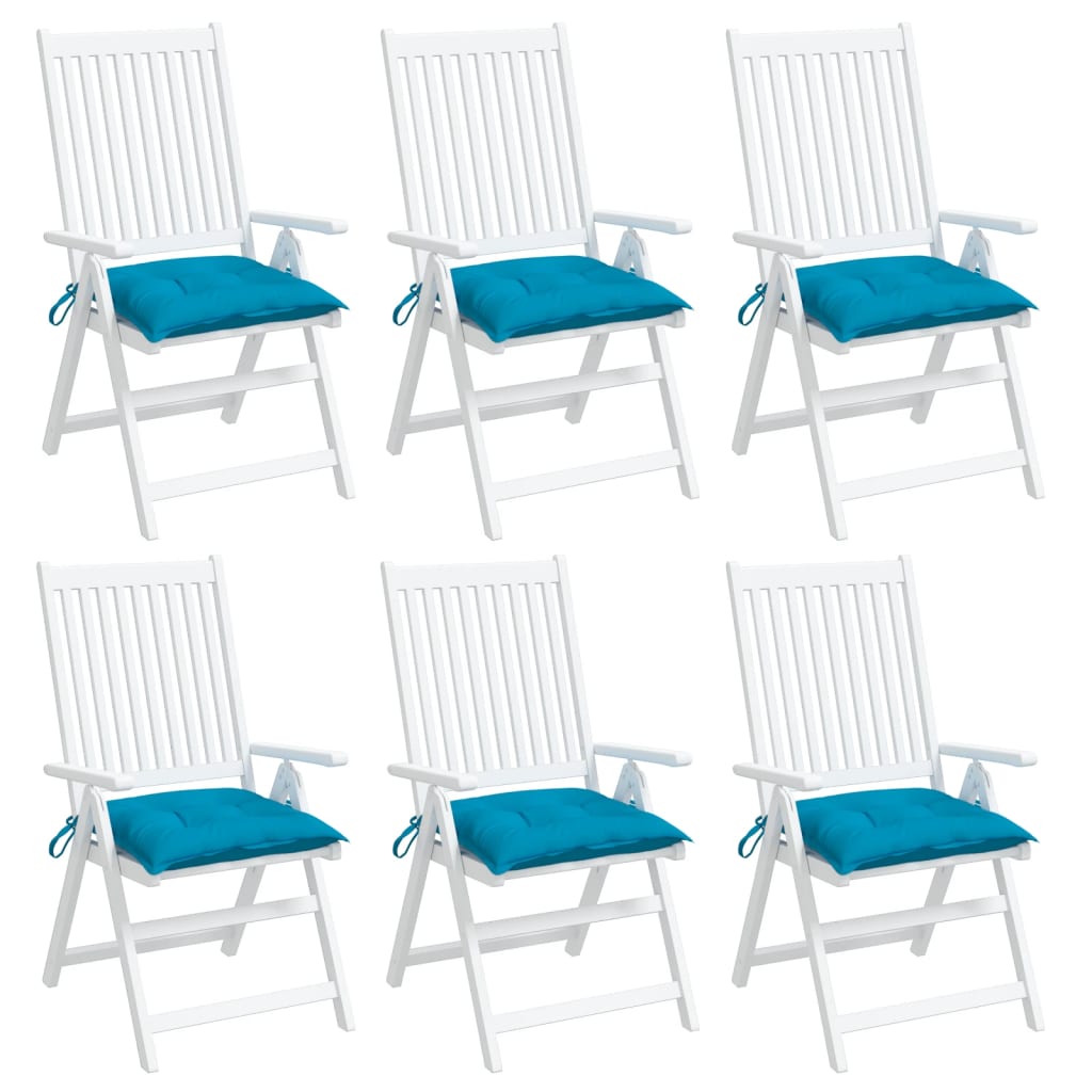 Coussins de chaise vidaxl 6 ST 50x50x7 cm Oxford tissu bleu clair