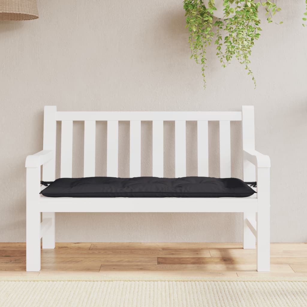 VidaXL coussin de banc de jardin 120x50x7 cm tissu oxford noir