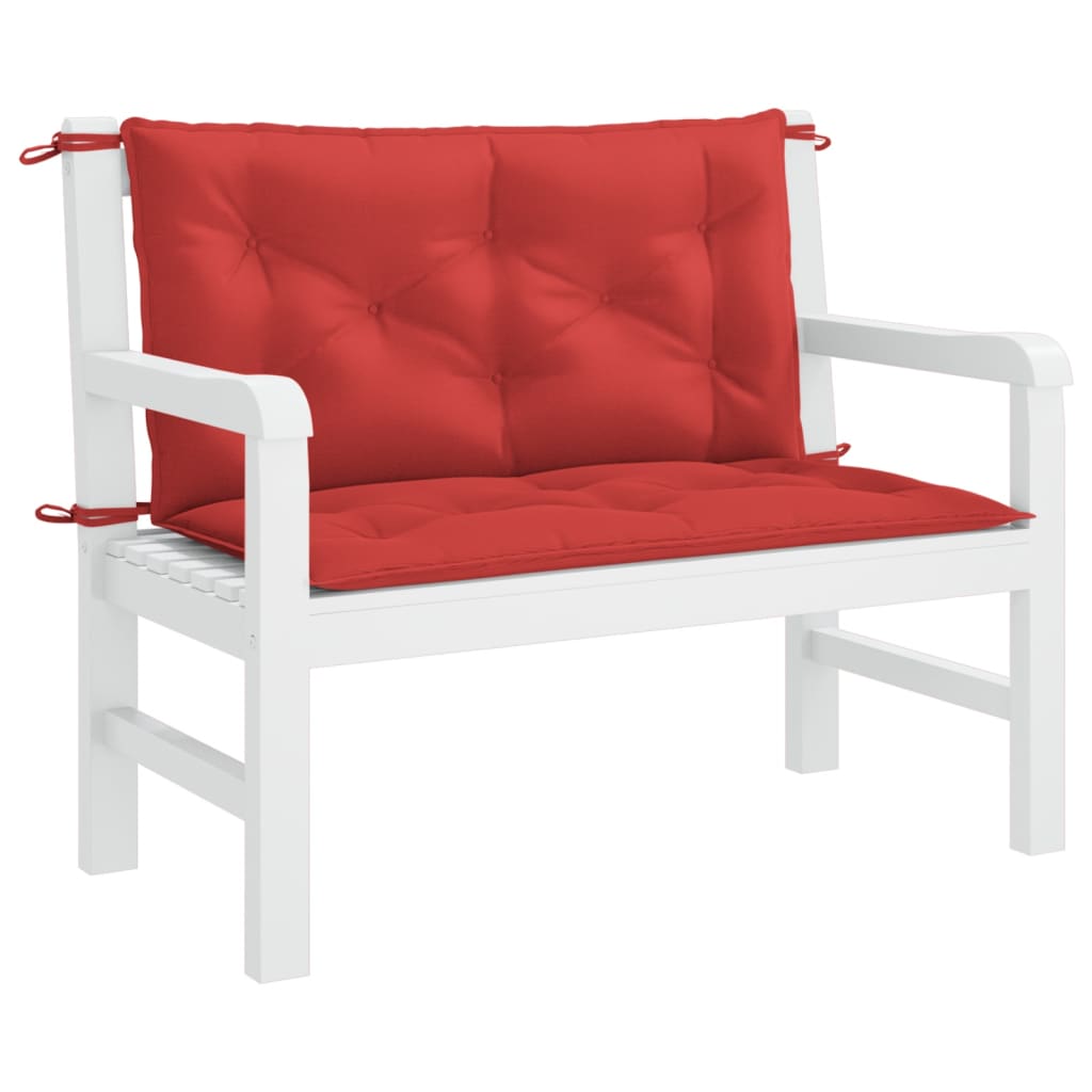 VidaXL Coussin de banc de jardin 100x(50+50)x7 cm tissu oxford rouge