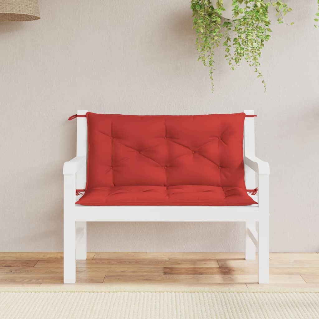 VidaXL Coussin de banc de jardin 100x(50+50)x7 cm tissu oxford rouge