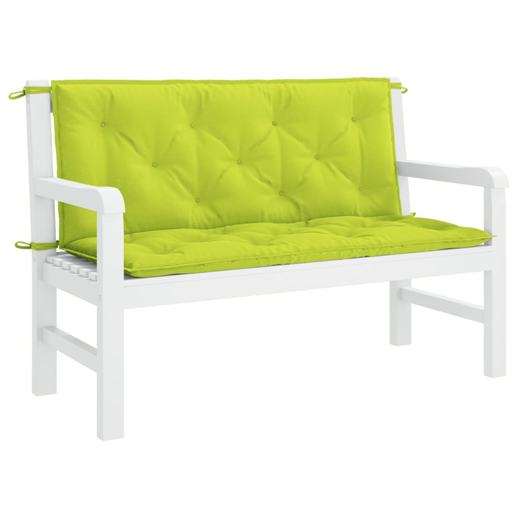 VidaXL coussin de banc de jardin 120x(50+50)x7 cm tissu oxford vert vif