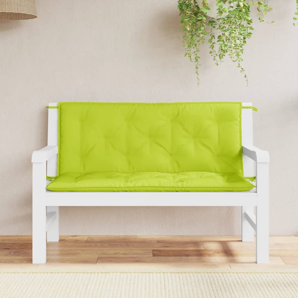 VidaXL coussin de banc de jardin 120x(50+50)x7 cm tissu oxford vert vif