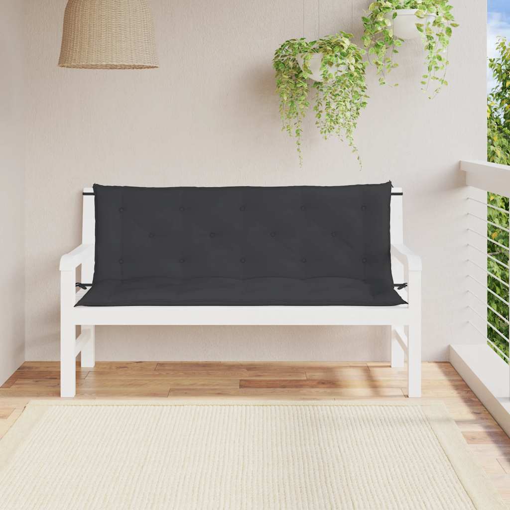 Vidaxl jardin banc coussin 150x (50 + 50) x7 cm Oxford tissu noir