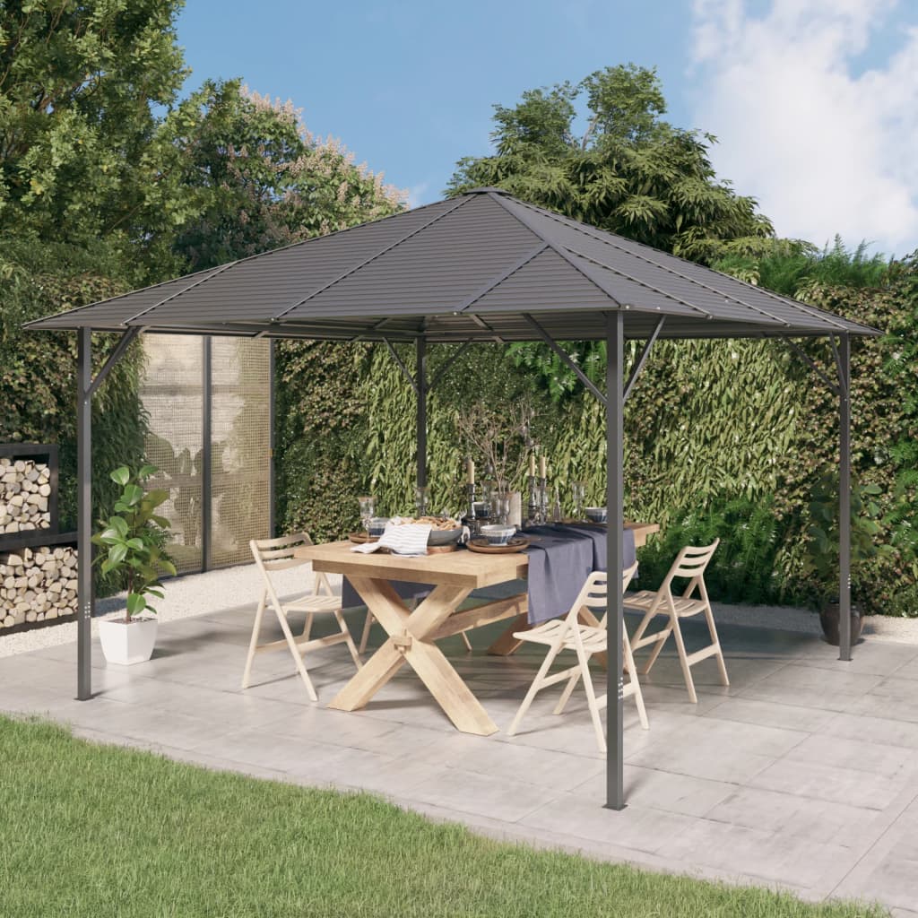 VidaXL Gazebo avec toit 3x3 m anthracite