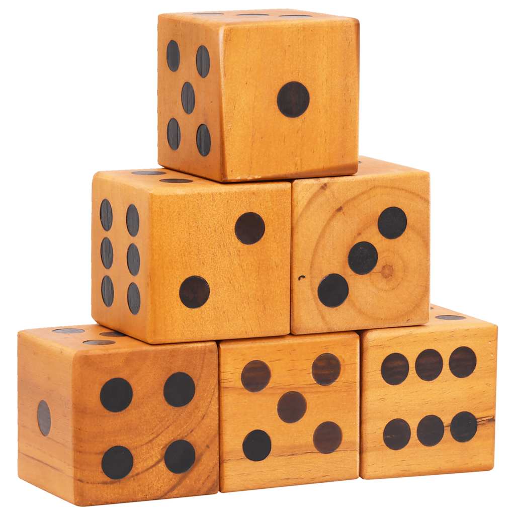 Vidaxl jeu de dés 6 pièces méga bois de pin massif
