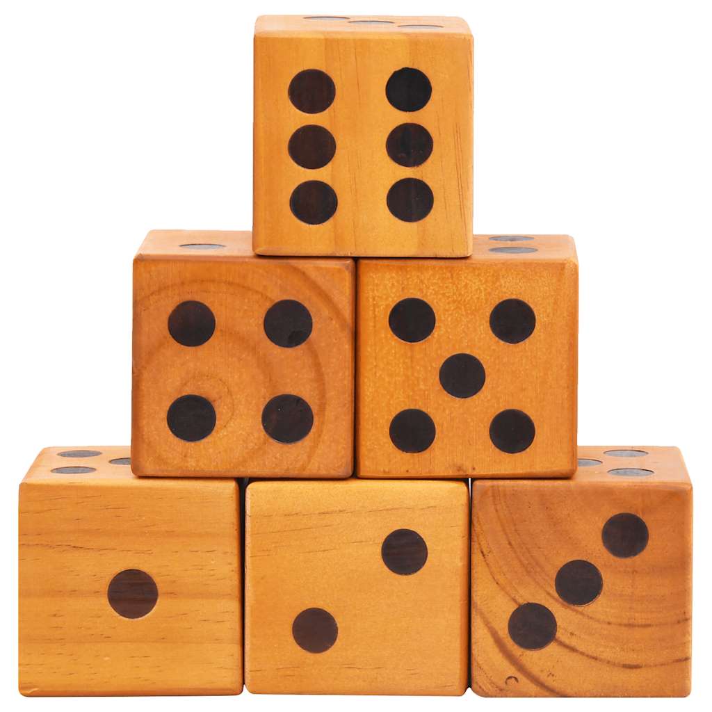 Vidaxl jeu de dés 6 pièces méga bois de pin massif