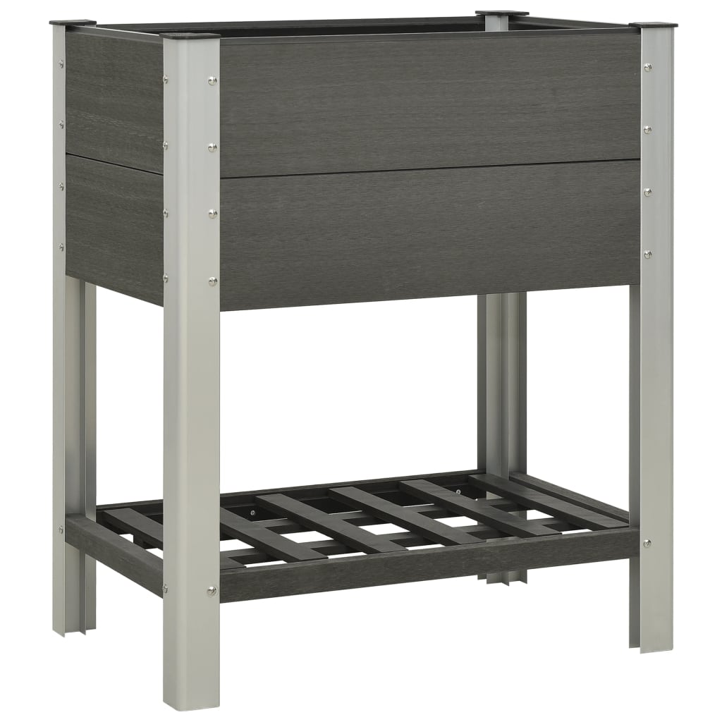 Planteur Vidaxl surélevé avec une étagère 75x50x90 cm gris HKC