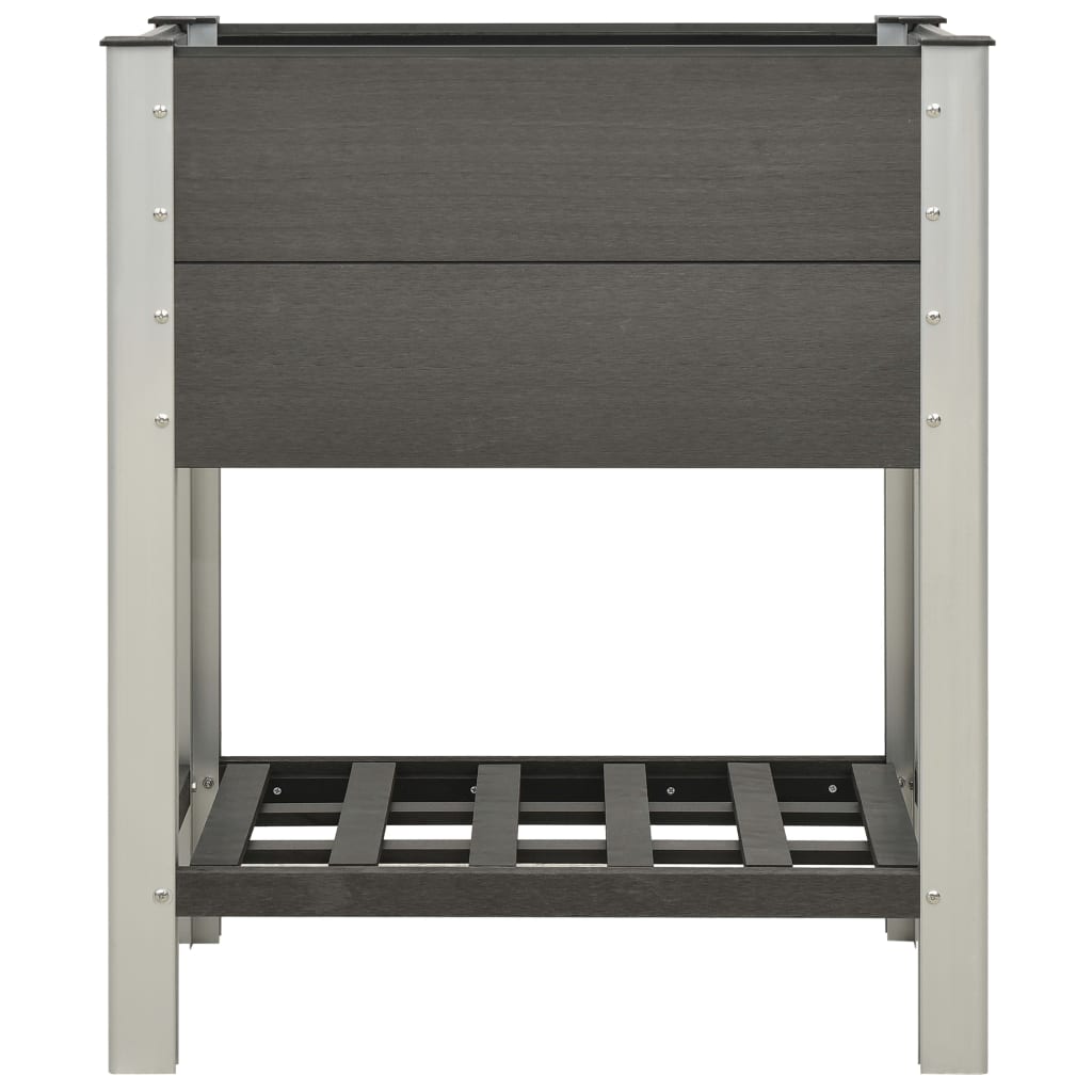 Planteur Vidaxl surélevé avec une étagère 75x50x90 cm gris HKC