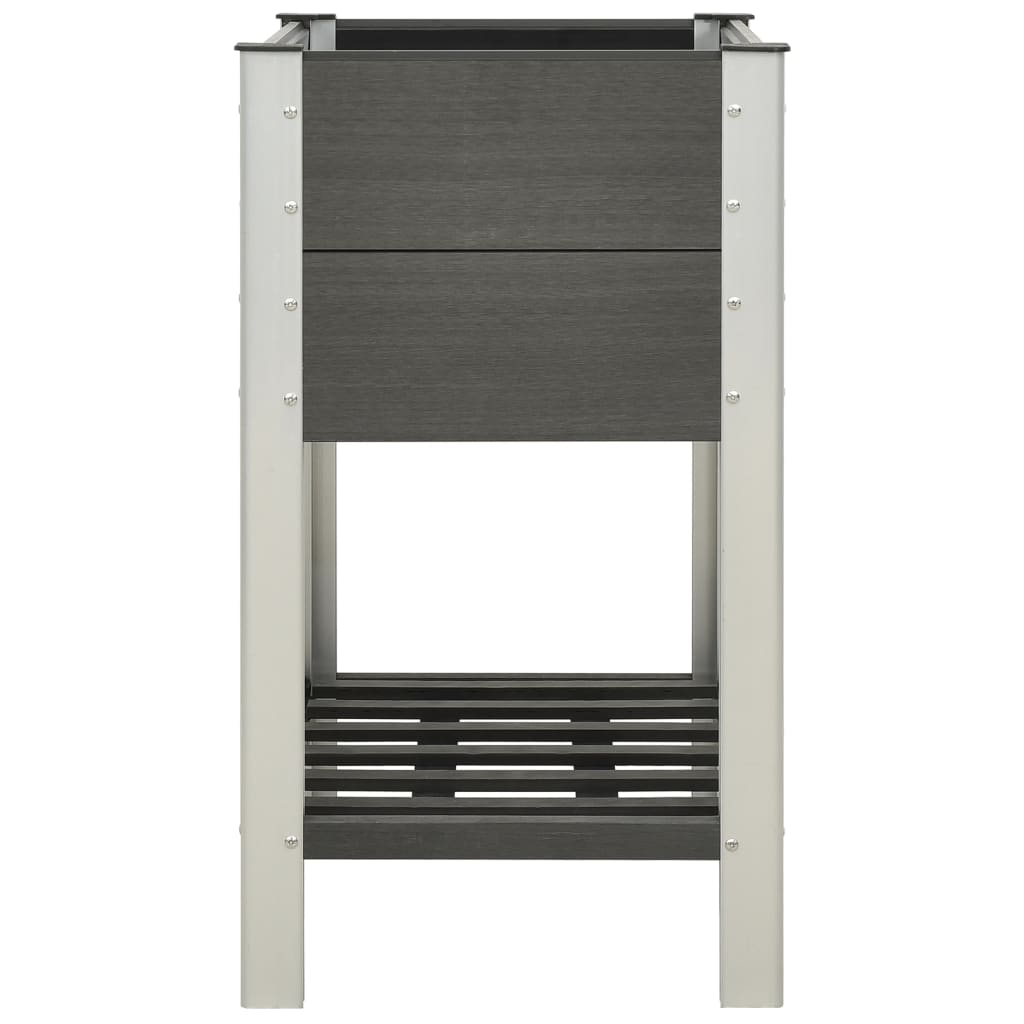 Planteur Vidaxl surélevé avec une étagère 75x50x90 cm gris HKC