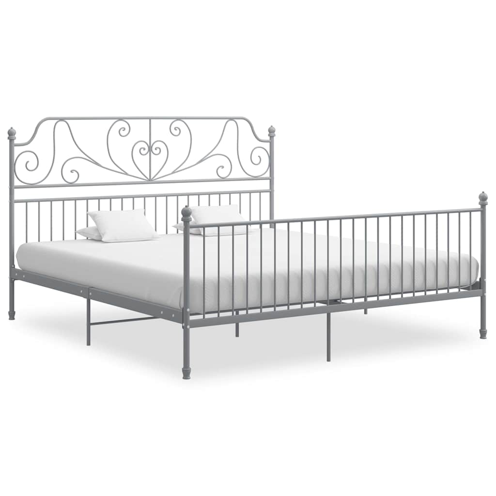 Vidaxl bedframe metaal grijs 200x200 cm