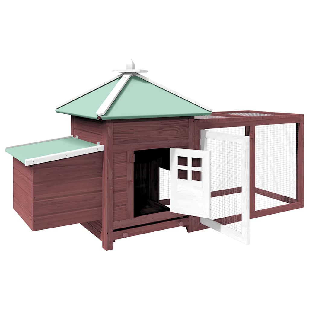 Poulet Vidaxl avec nichage 190x72x102 Couleur mokka Vurenhout Solid Vurenhout