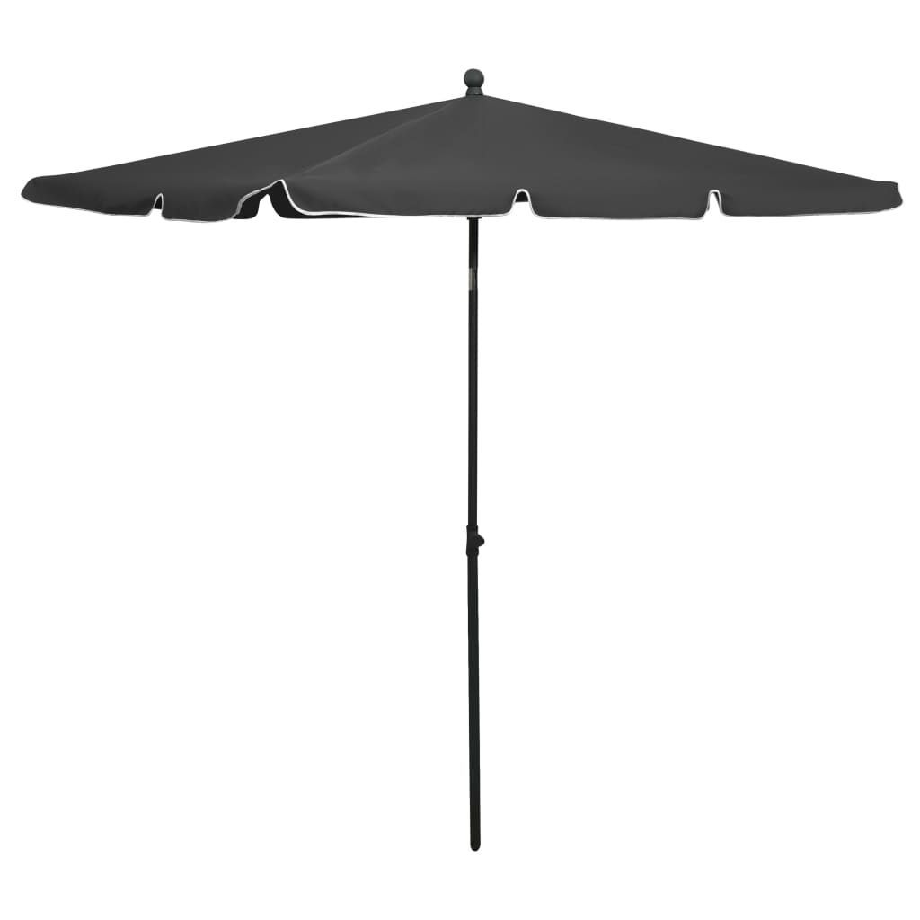 Vidaxl parasol avec poteau 210x140 cm anthracite -colored