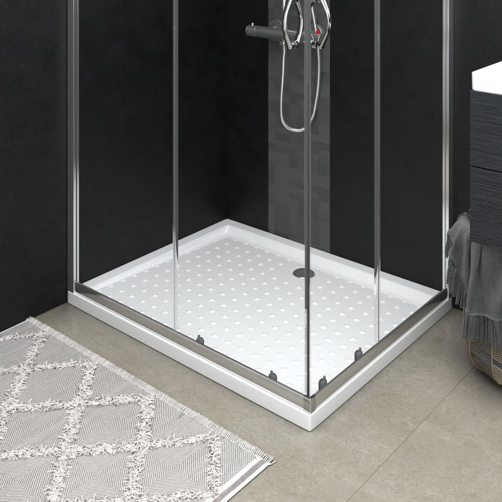 Bac de douche vidaxl avec goujons 80x100x4 cm ABS blanc