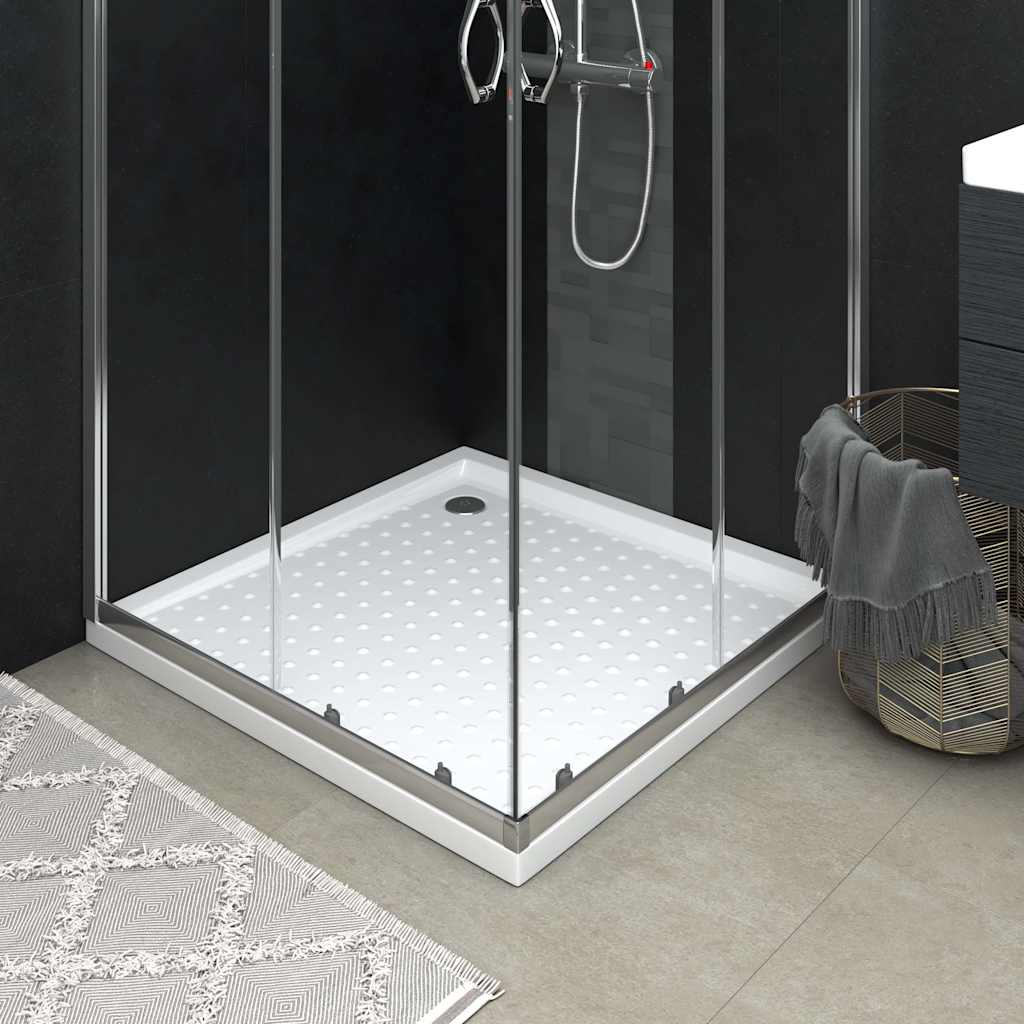 Bac de douche vidaxl avec goujons 90x90x4 cm ABS blanc