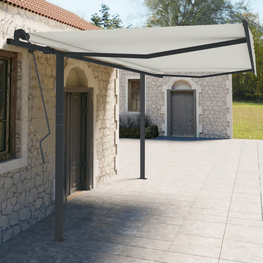 Vidaxx ensemble de poteaux d'auvent 450x245 cm fer anthracite