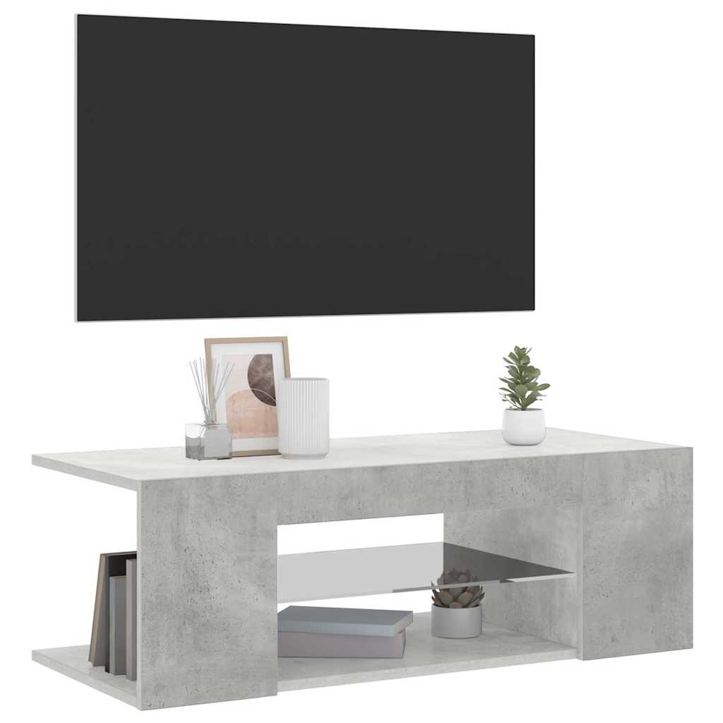 Vidaxl tv-meubel met led-verlichting 90x39x30 cm betongrijs