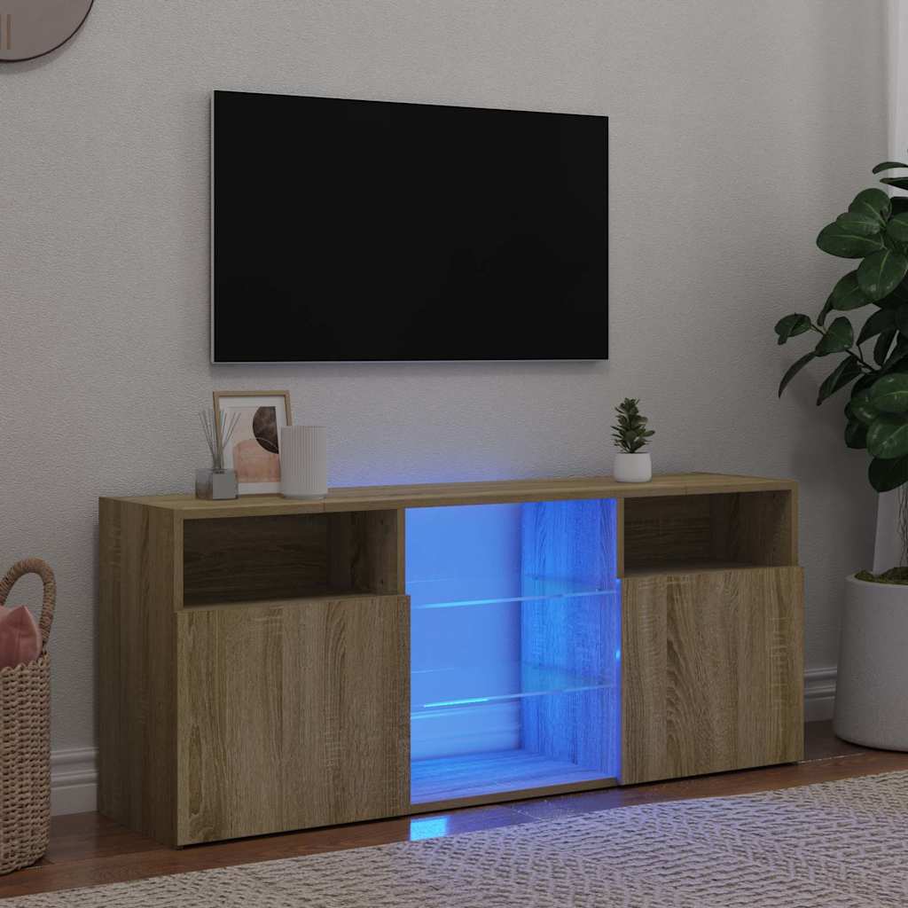 Vidaxl tv-meubel met led-verlichting 120x30x50 cm sonoma eikenkleurig