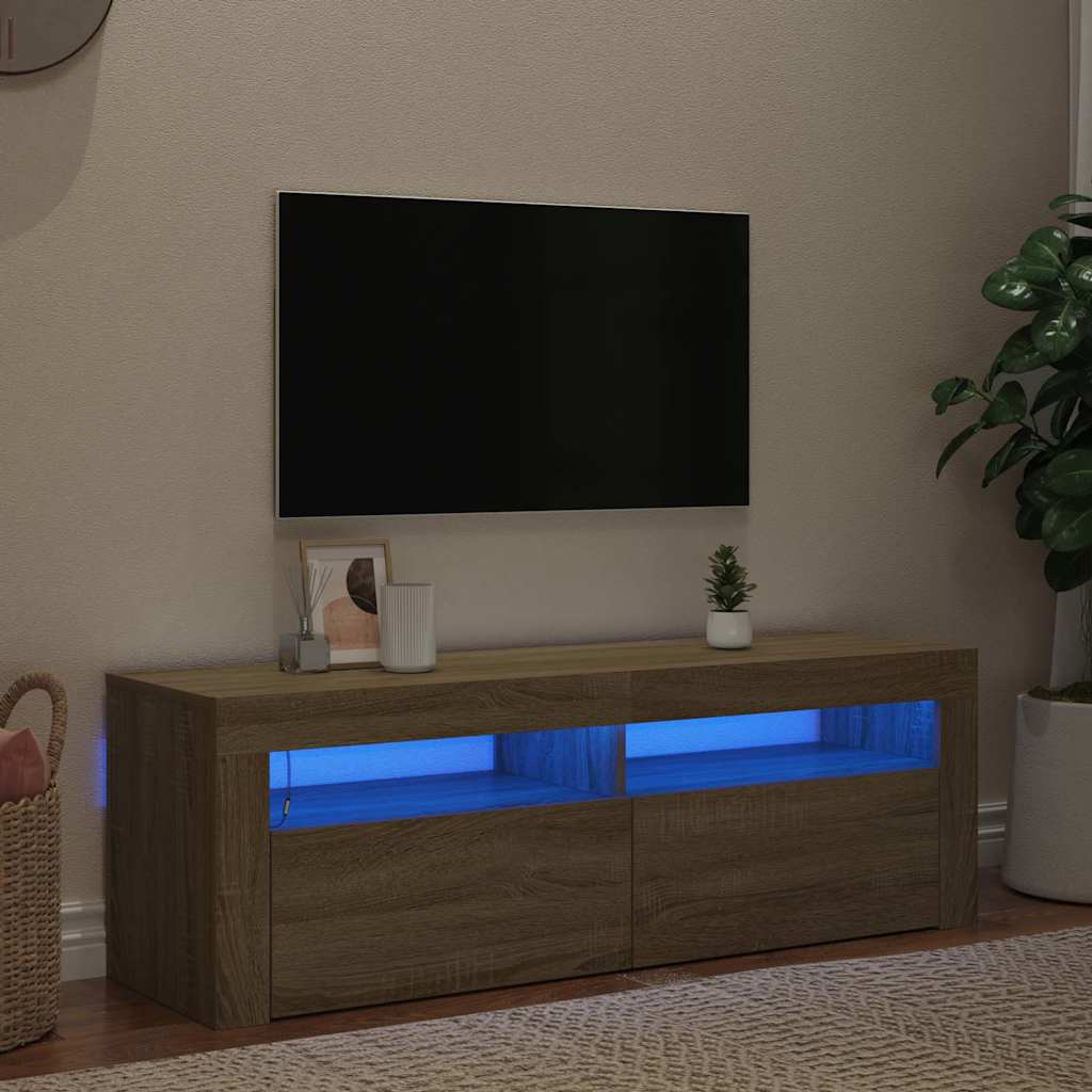 Vidaxl tv-meubel met led-verlichting 120x35x40 cm sonoma eikenkleurig