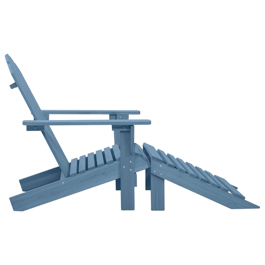 Vidaxl tuinstoel adirondack met voetenbank massief vurenhout blauw