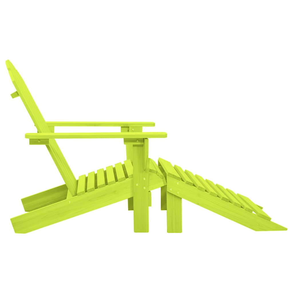 Vidaxl tuinstoel adirondack met voetenbank massief vurenhout groen