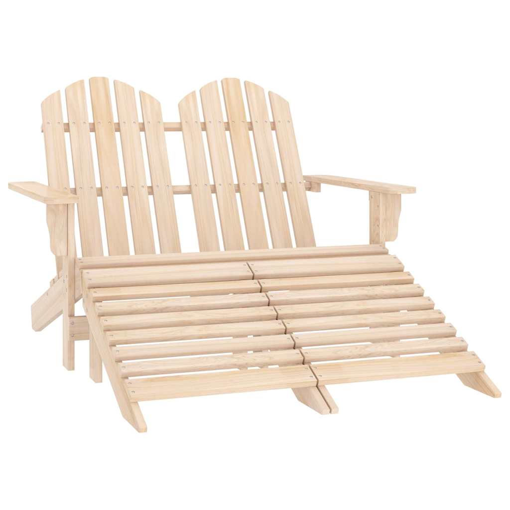 Vidaxl tuinstoel 2-zits adirondack met voetenbank vurenhout