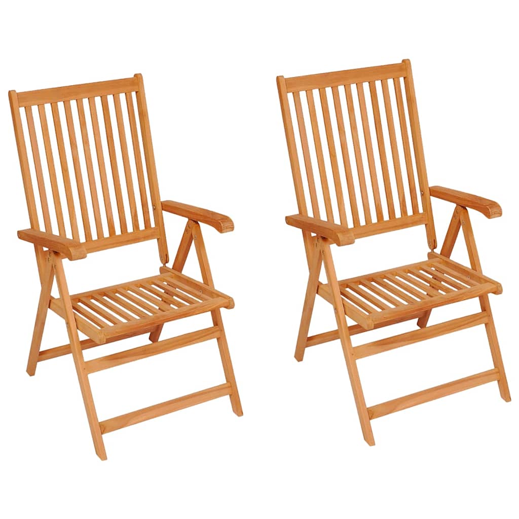 Vidaxl tuinstoelen 2 st met groene kussens massief teakhout