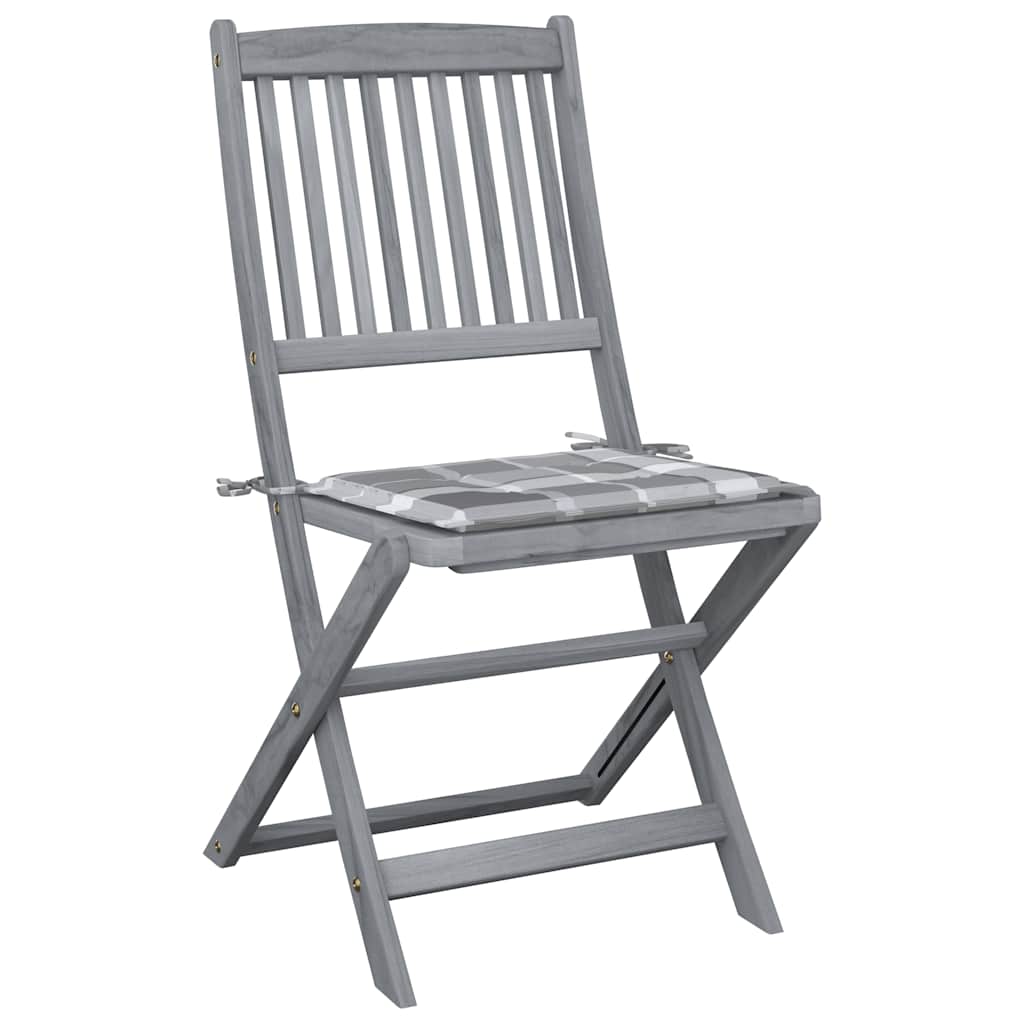 Vidaxl tuinstoelen 4 st inklapbaar met kussens massief acaciahout