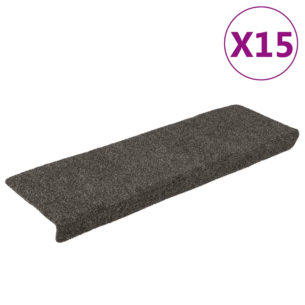 Vidaxl Mat à escalier auto-adhésif 15 pièces 65x21x4 cm.