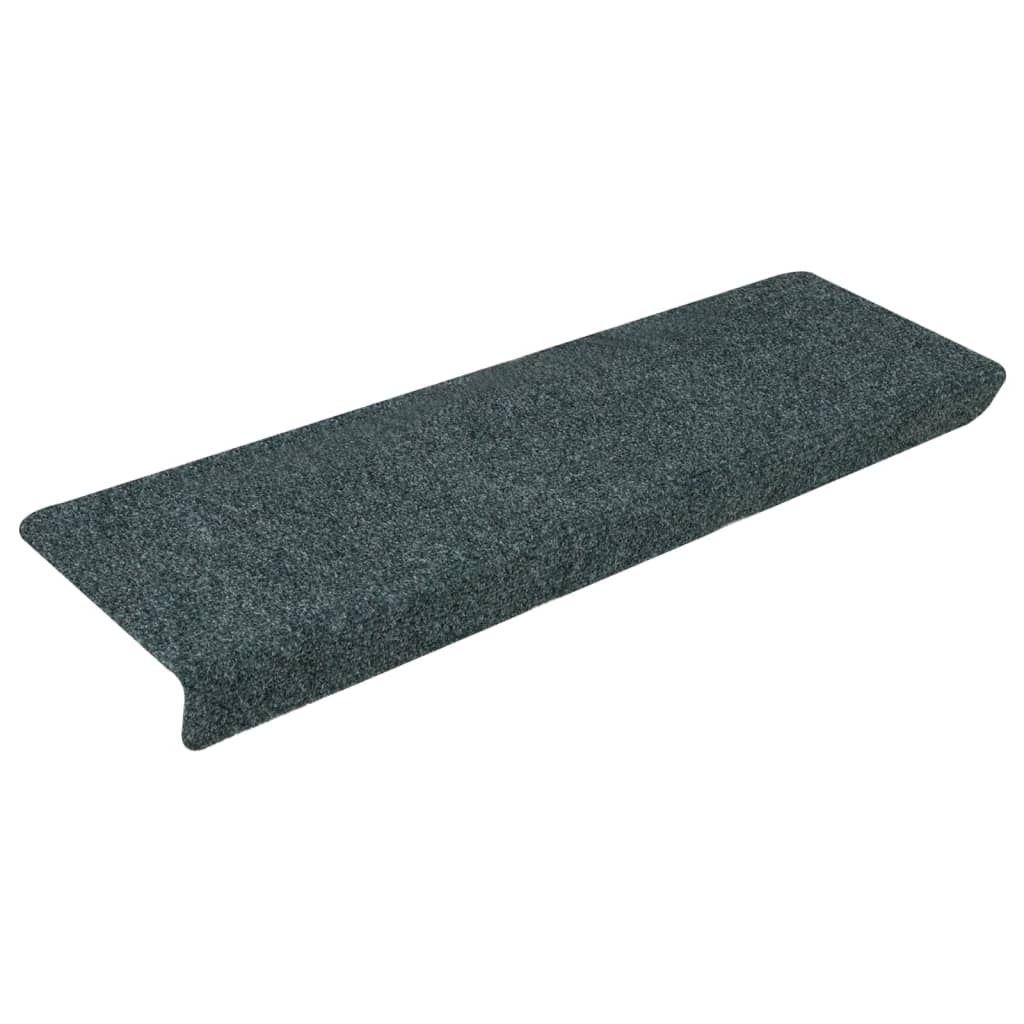 Vidaxl Mat à escalier auto-adhésif 15 pièces 65x21x4 cm Green Rectangular Edge