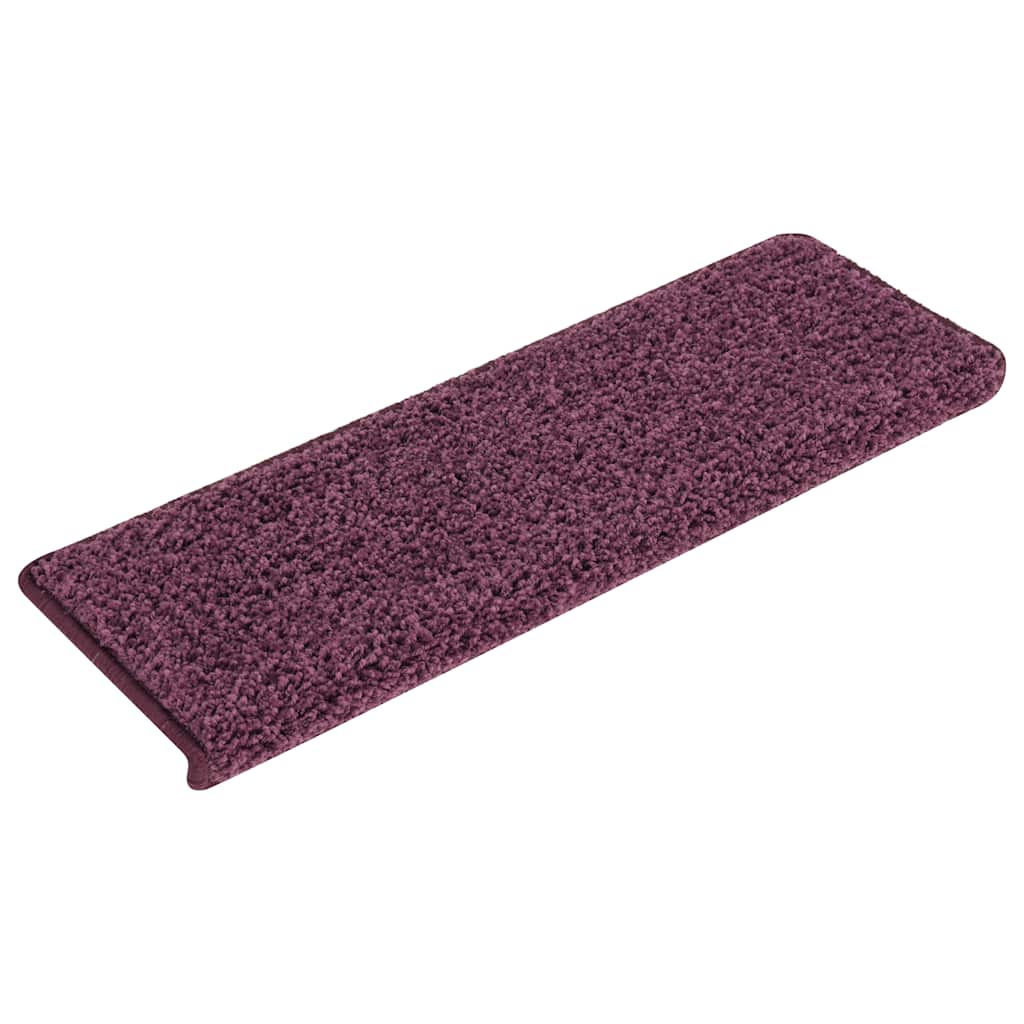 VidaXL tapis d'escalier 15 pcs 65x21x4 cm violet foncé