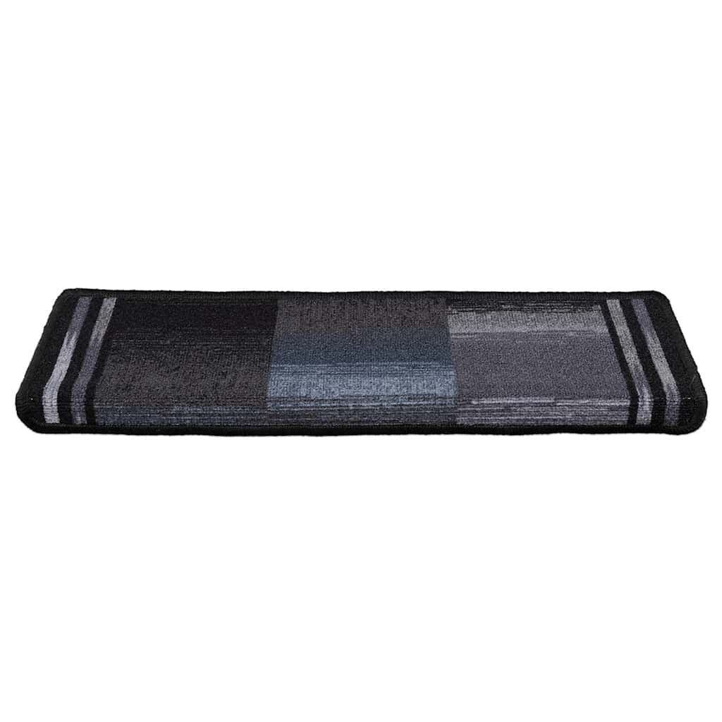 Vidaxl Mat à escalier auto-adhésif 15 ST 65x21x4 cm noir et gris