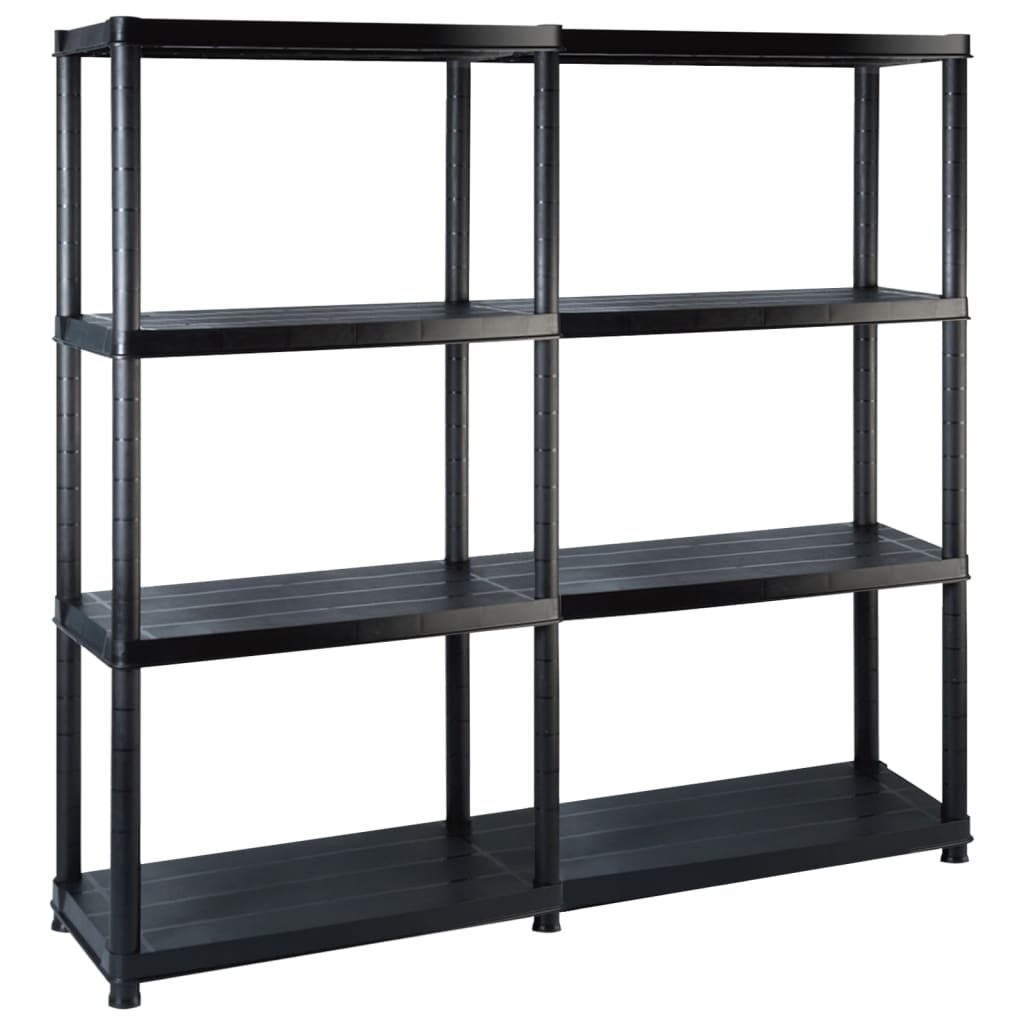 Vidaxl Storage Rack à 4 couches 122x30.5x130 cm Plastique noir