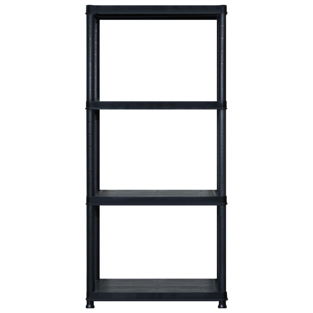 Vidaxl Storage Rack à 4 couches 122x30.5x130 cm Plastique noir