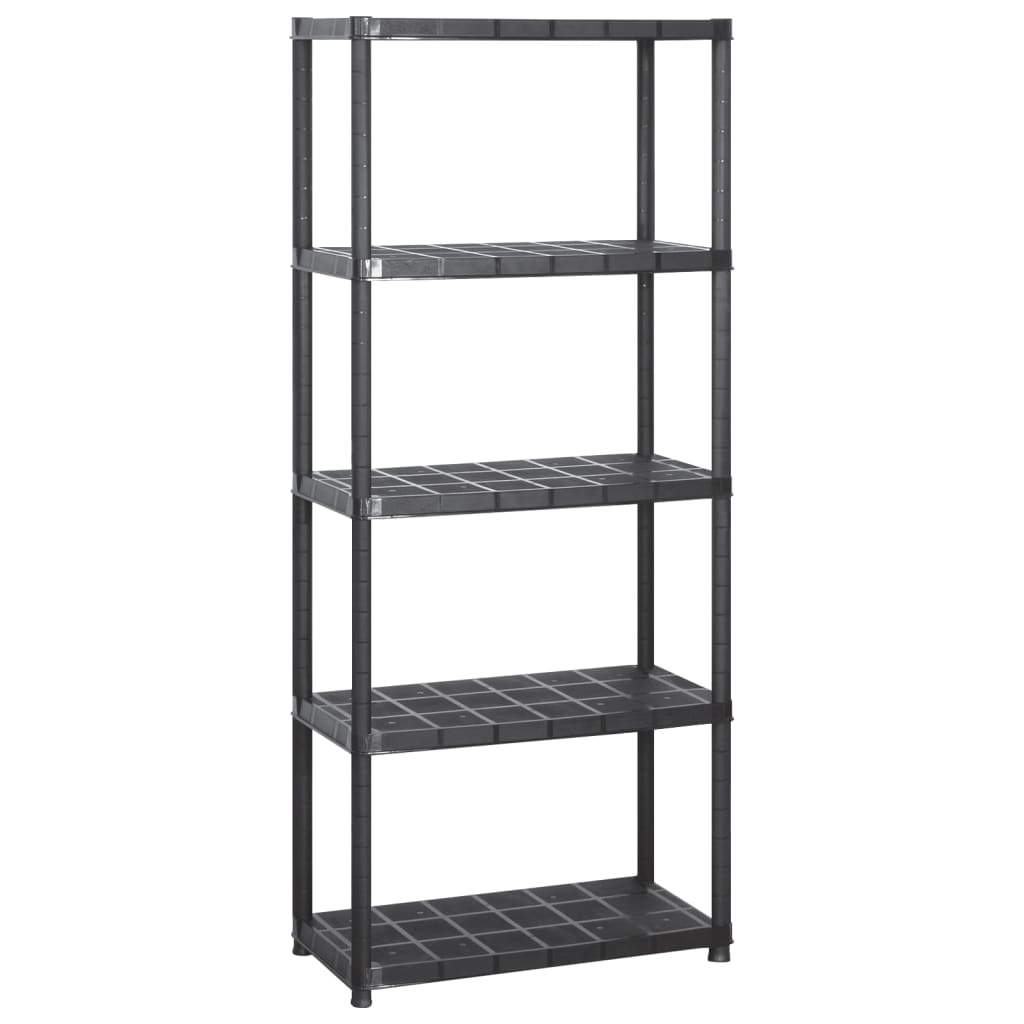 Rack de stockage Vidaxl 5 couches 284x38x170 cm Noir en plastique