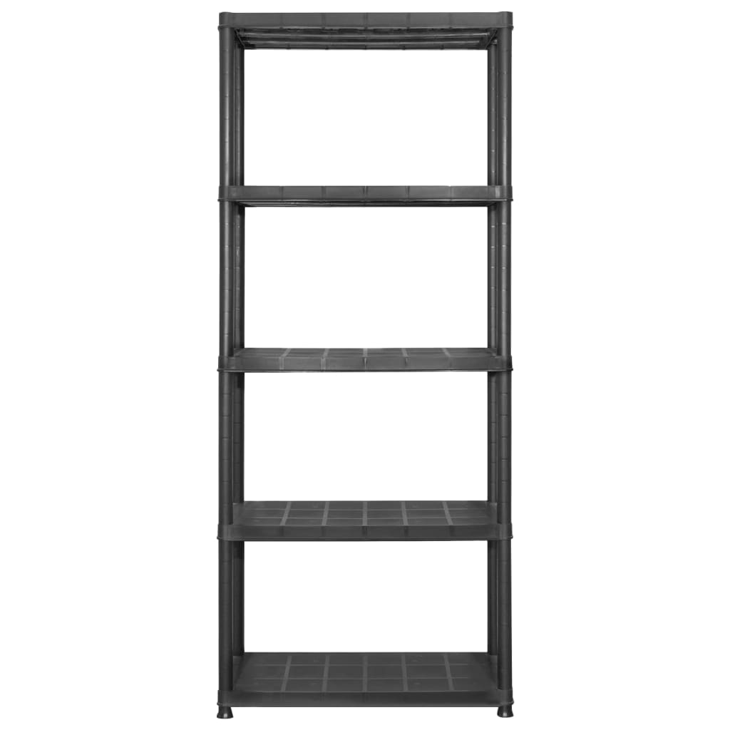 Rack de stockage Vidaxl 5 couches 284x38x170 cm Noir en plastique