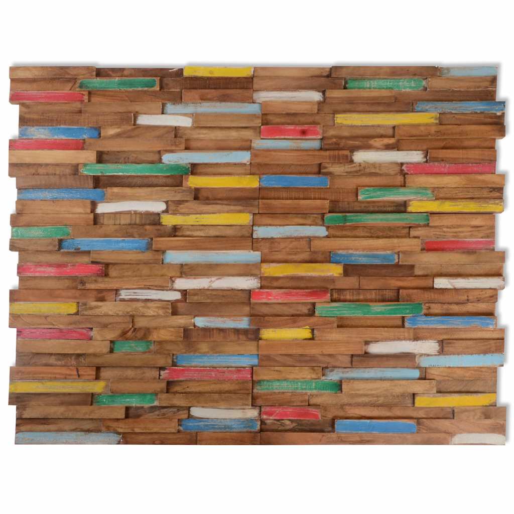 Panneaux muraux VidaXL 10 pcs 1,03 m² bois de teck massif