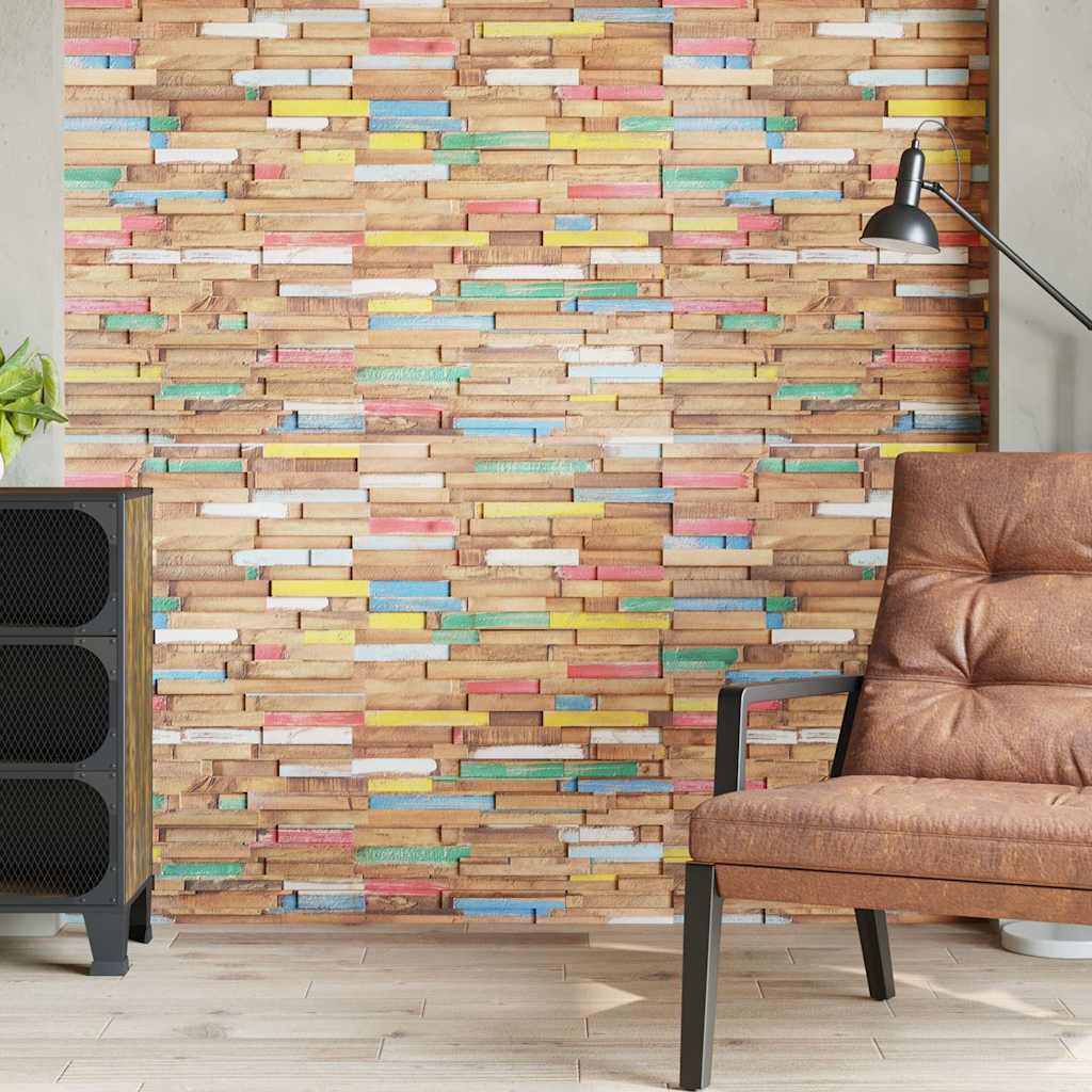 Panneaux muraux VidaXL 10 pcs 1,03 m² bois de teck massif