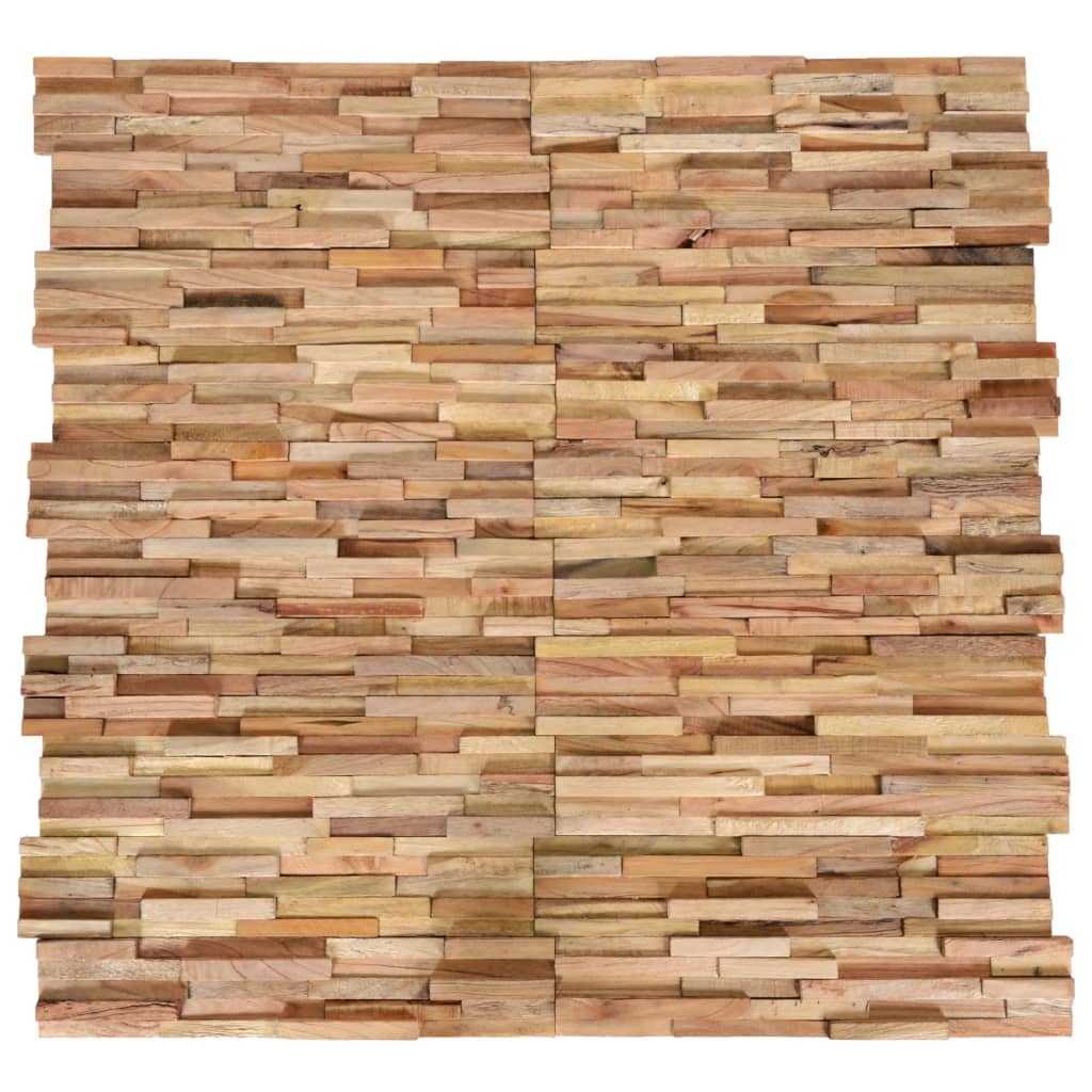 Panneaux muraux Vidaxxl 10 pcs 3d 1,08 m² bois de teck massif