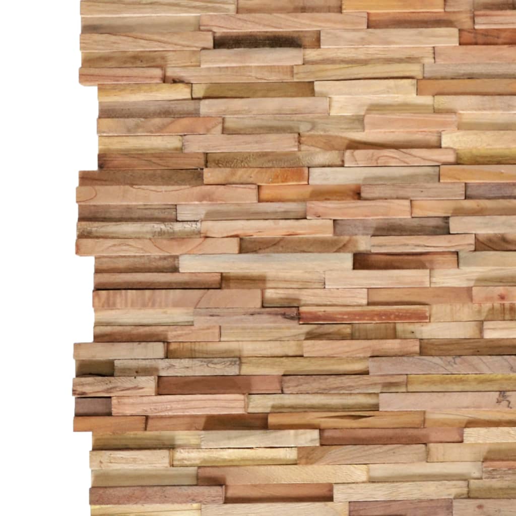 Panneaux muraux Vidaxxl 10 pcs 3d 1,08 m² bois de teck massif