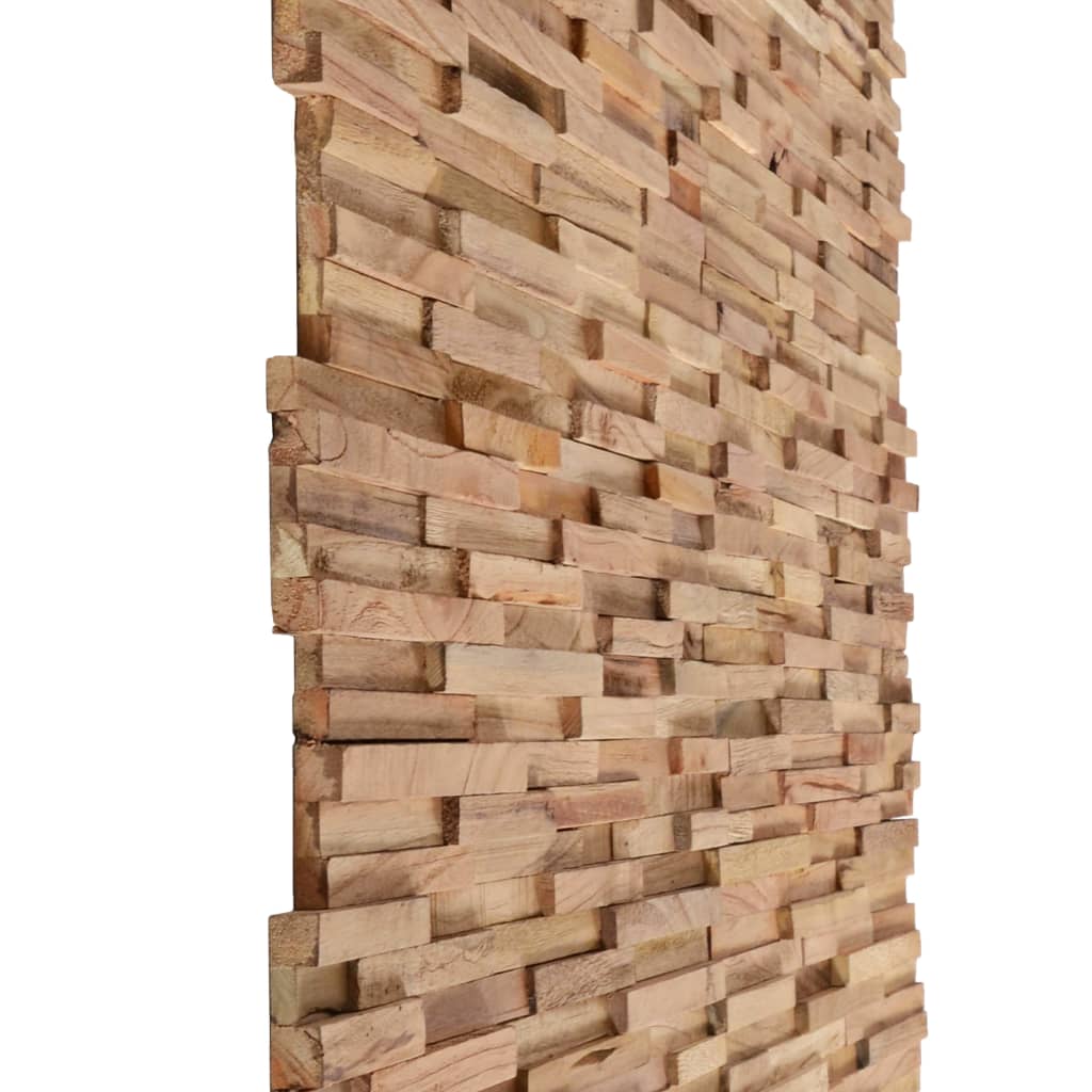 Panneaux muraux Vidaxxl 10 pcs 3d 1,08 m² bois de teck massif