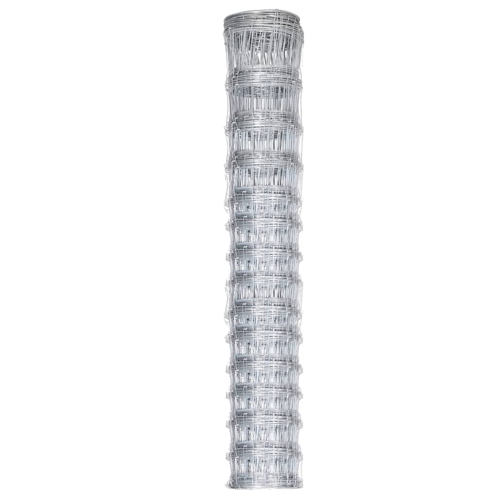 Vidaxl hek 50x1,6 m en acier galvanisé couleur argent