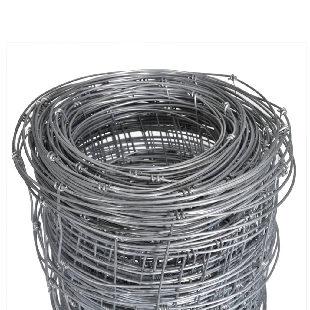 Vidaxl hek 50x1,6 m en acier galvanisé couleur argent