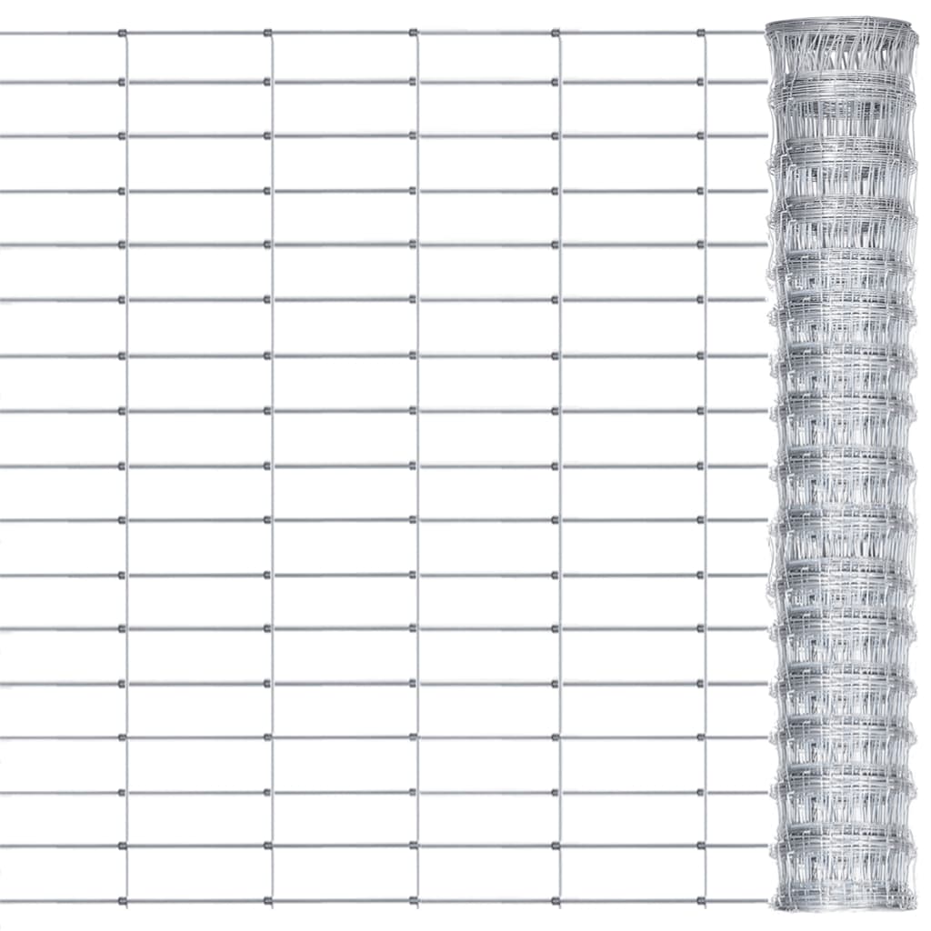 Vidaxl hek 50x0,8 m en acier galvanisé couleur argent