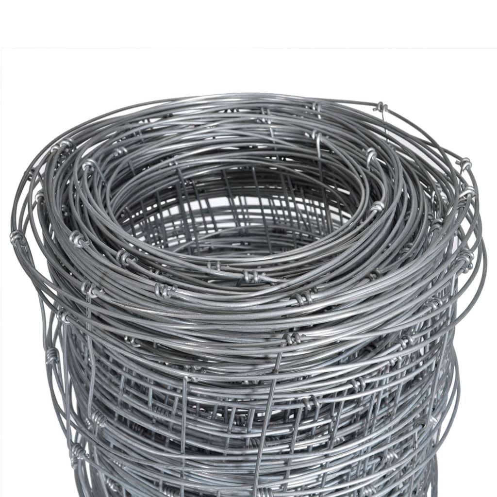 Vidaxl hek 50x1,6 m en acier galvanisé couleur argent