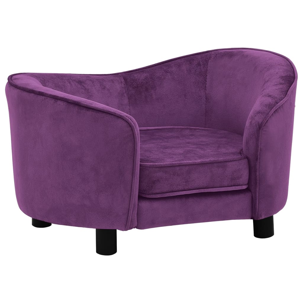VidaXL Canapé pour chien 69x49x40 cm peluche bordeaux