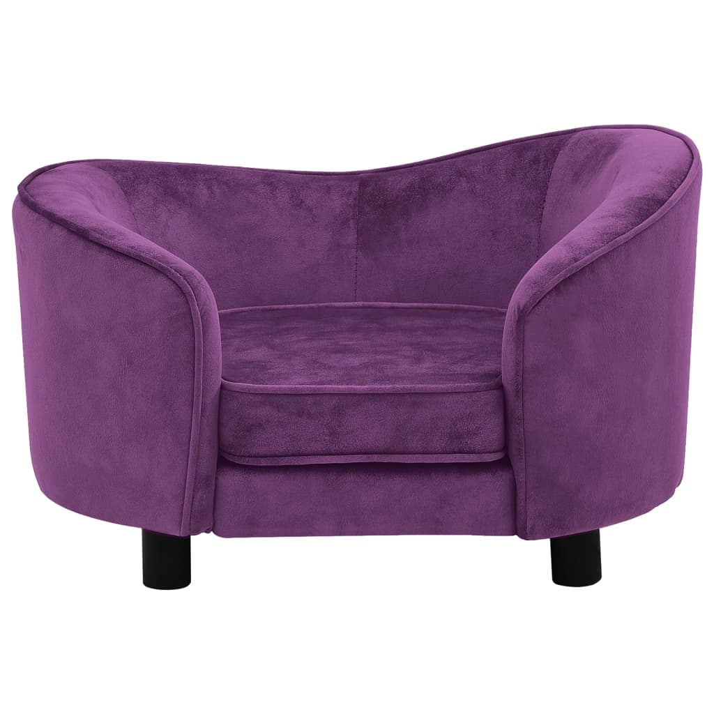 VidaXL Canapé pour chien 69x49x40 cm peluche bordeaux