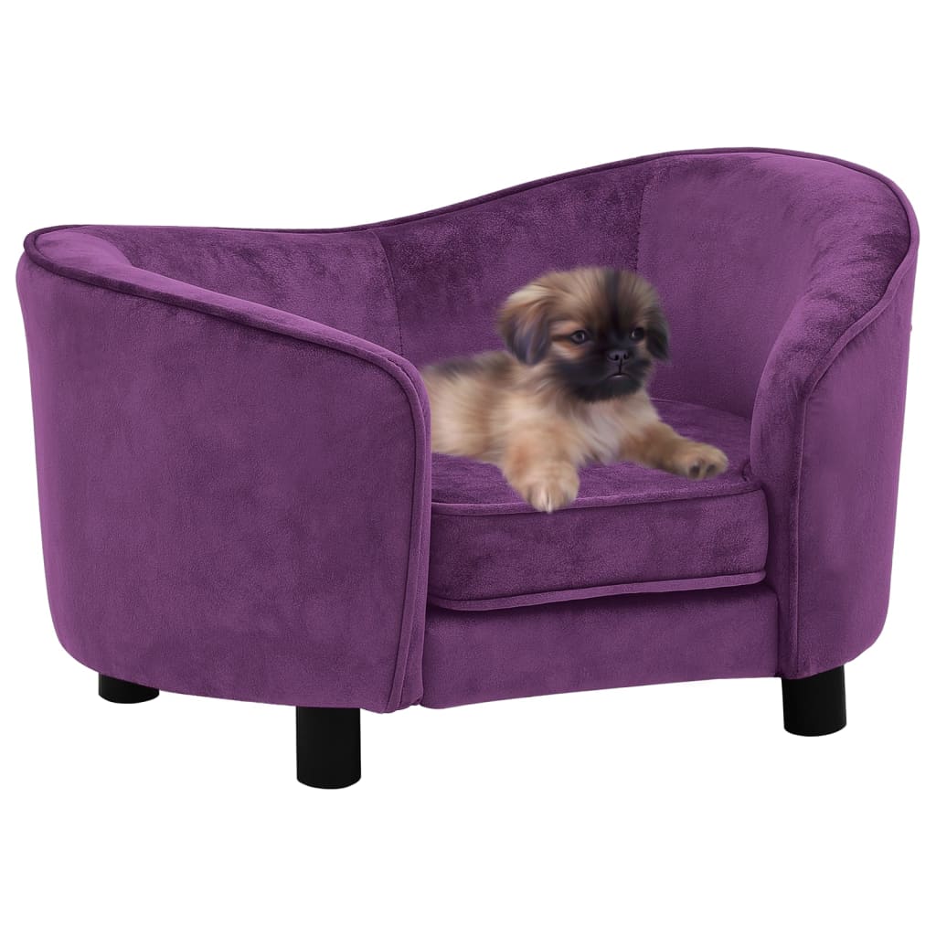 VidaXL Canapé pour chien 69x49x40 cm peluche bordeaux
