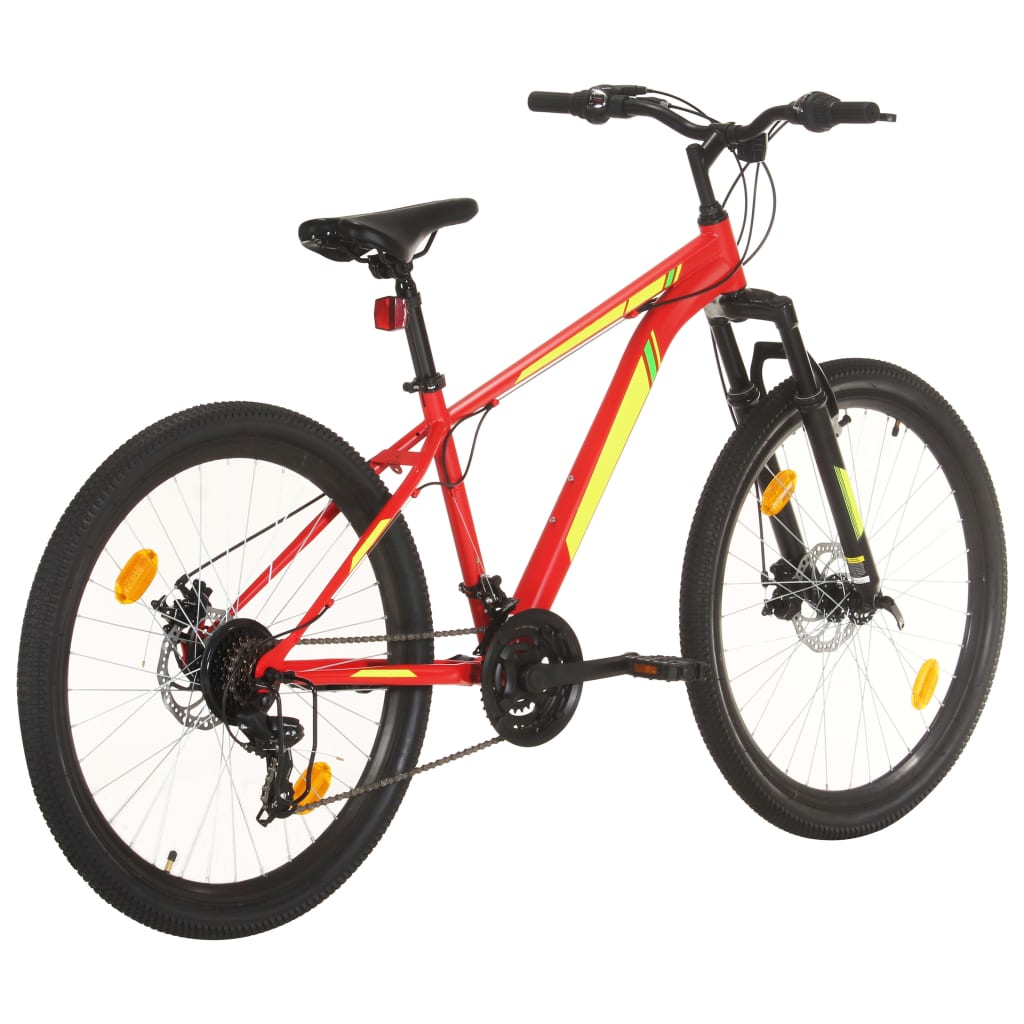 VidaXL VTT 21 vitesses roues 27,5 pouces cadre 38 cm rouge